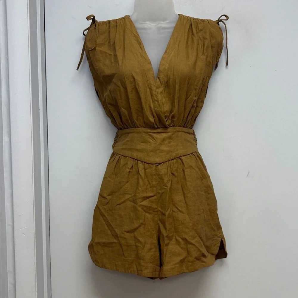 Zara Linen Blend Romper – Size XS